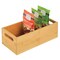 mDesign Bamboo Kitchen Fridge & Drawer Organizer Tray - Natural Wood